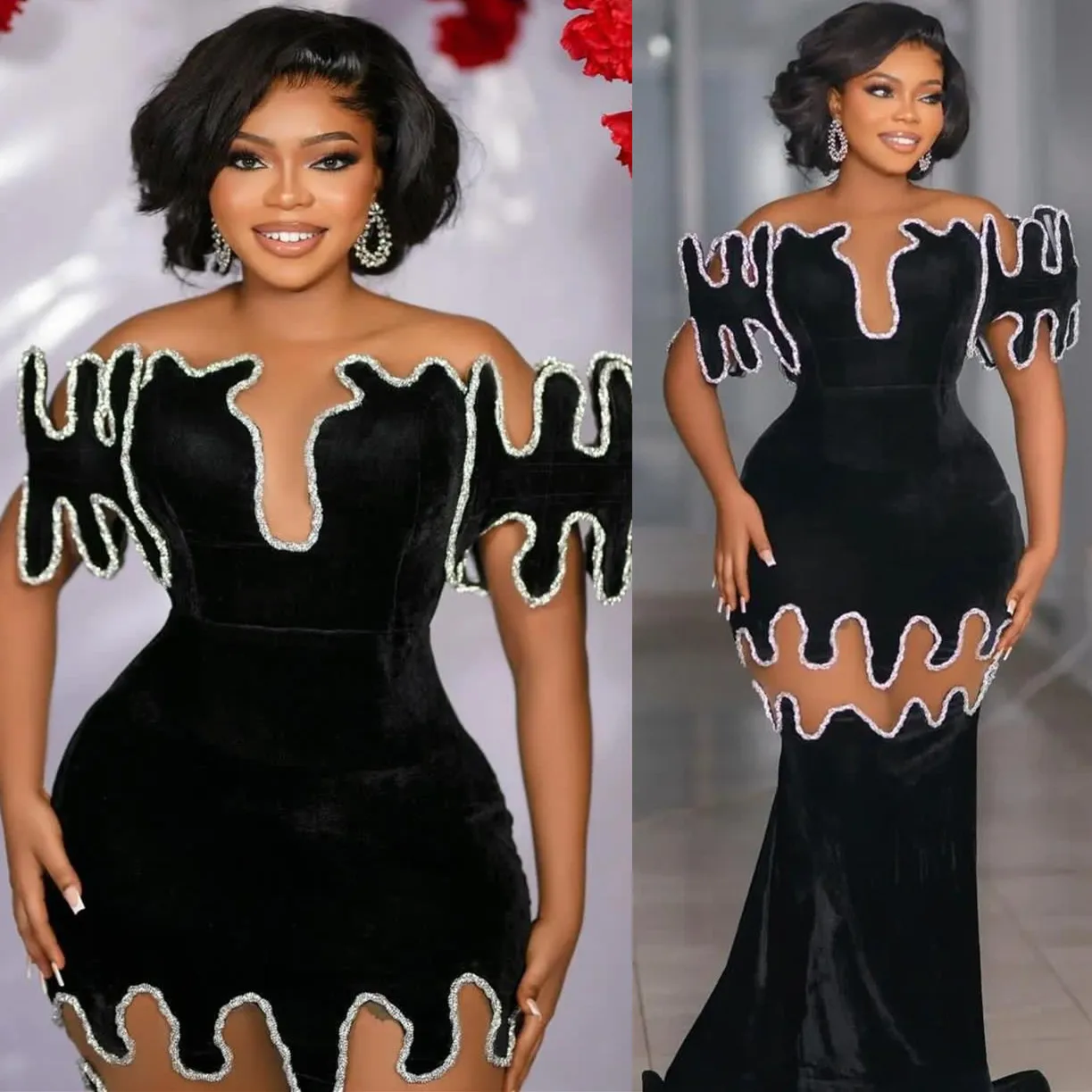 2024 Aso Ebi Black Mermaid Prom Dresses Beaded Satin Evening Formal Party Second Engagement Birthday Gowns Dresses ZJ129