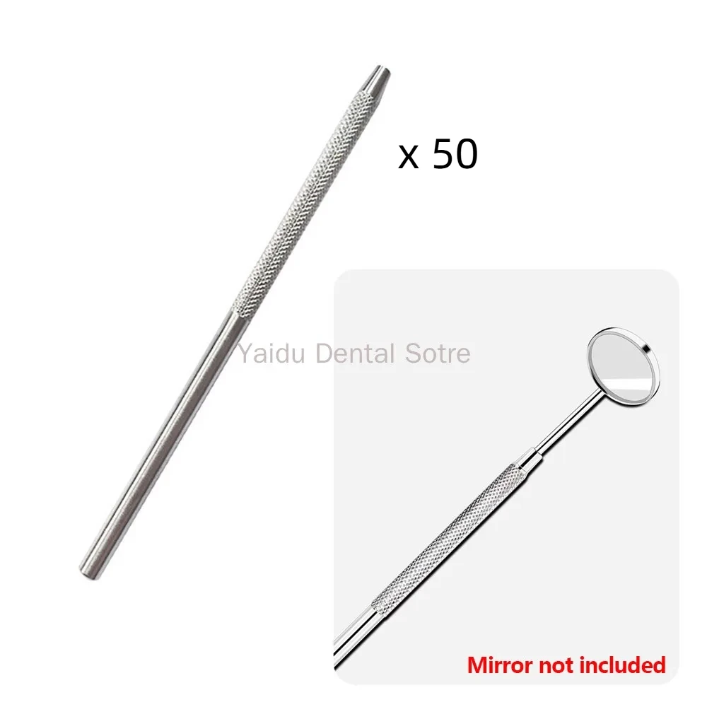50PCS Stainless Steel Dental Mouth Mirror Handles Odontoscope Reflectors for Oral Checking Dental Tools