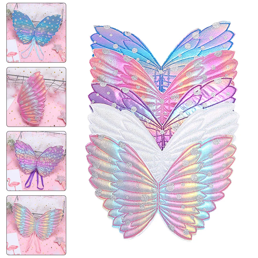 5Pcs Kids Metallic Fairy Wings Costume Accessories Practical Durable Use for Holiday Costumes Fairy Wings Props