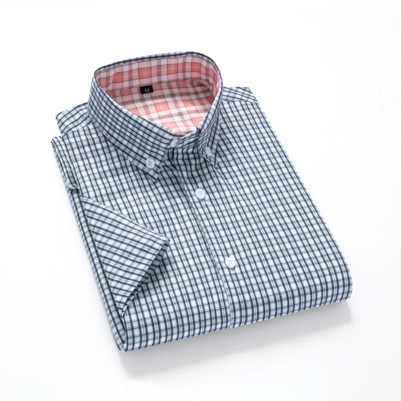 Outdoor Golf Sports Leisure Fashion Trend Casual Checkered Shirt Men's Daily Comfortable Slim Fit Versatile Short Sleeve Top
