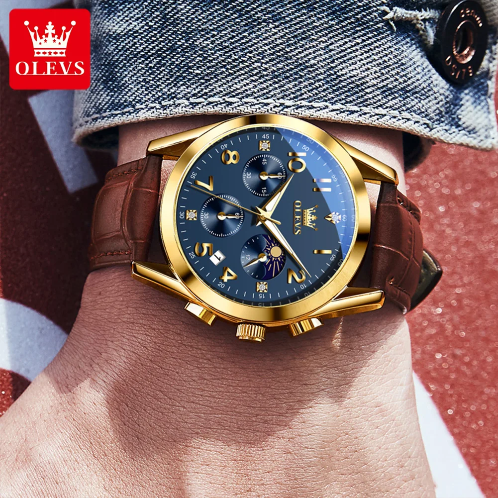 OLEVS Brand Men's Belt Multifunctional Quartz Watch 2890