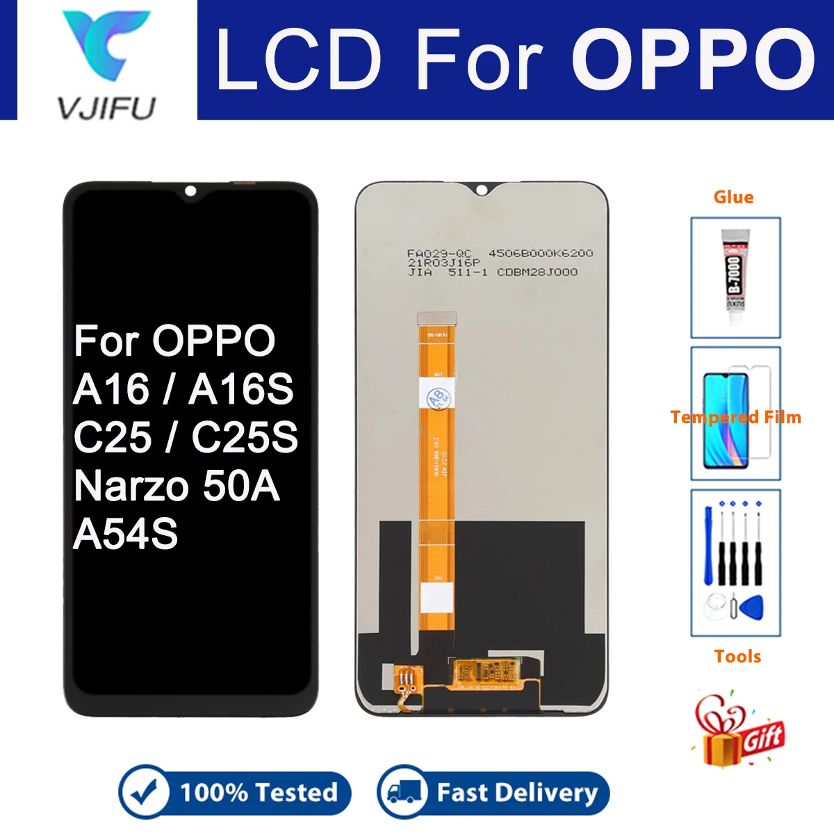 LCD For OPPO A16 A16S C25 C25S A54S Narzo 50A Display Touch Screen LCD Replacement For OPPO A16 A16S CPH2269 CPH2271 With Tools