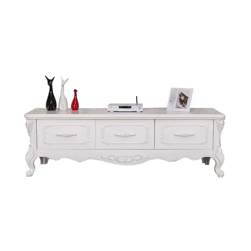 Customizable Nordic Luxury Cheap Tv Stand Modern Drawers White Gold Designer