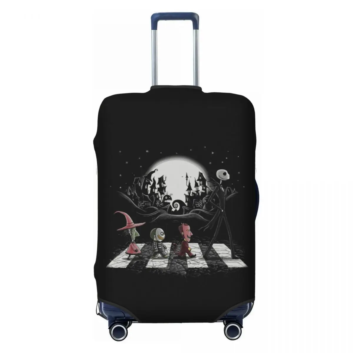 

Custom Funny Cartoon Skull Jack Skellingtons Luggage Cover Washable Tim Burton Christmas Horror Movie Travel Suitcase Covers