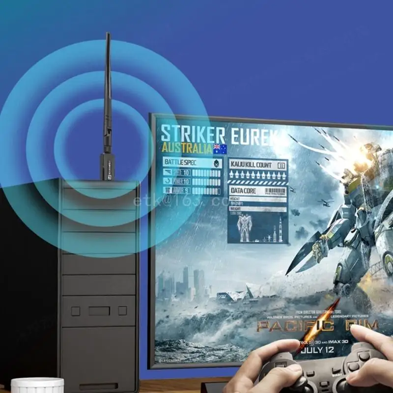 1300Mbps BT5.1 WIFI ReceiverUSB Wireless NetworkCard Long Connector