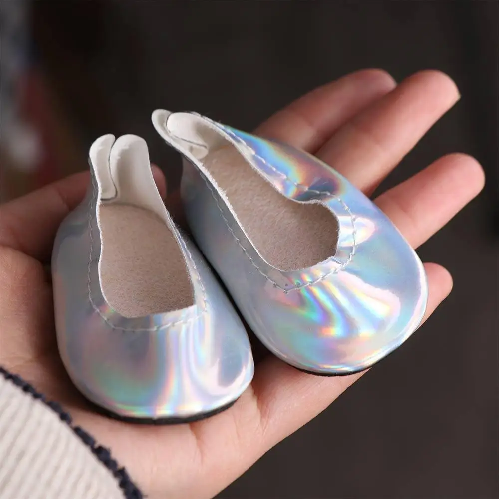 PU Leder PU Leder Puppenschuhe Puppenschuhe Mini glänzende glänzende Schuhe süße 7cm Reborn Puppenschuhe Kleidungszubehör