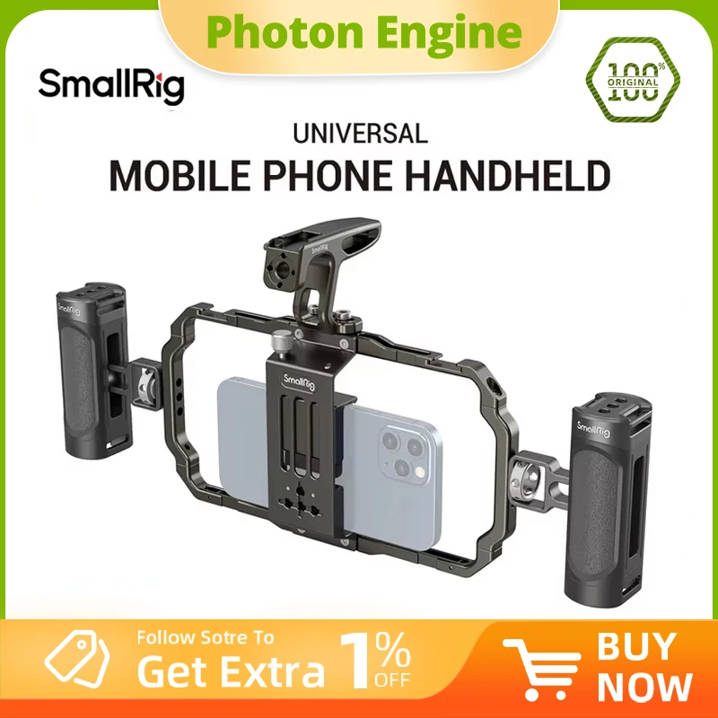 

Универсальная ручка для мобильного телефона SmallRig, ручная ручка для iPhone 16/16 Pro/16 Pro Max, комплект для iPhone 15 Video Rig 3155