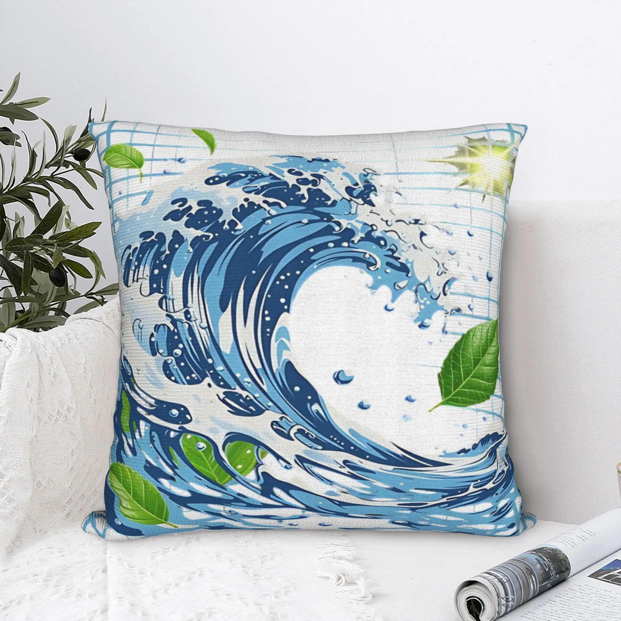 Liquid Digital Wave Aesthetic  Square Pillow Covers Home Frutiger Aero Cushion Case Home Decoration Throw Pillow Case 40*40