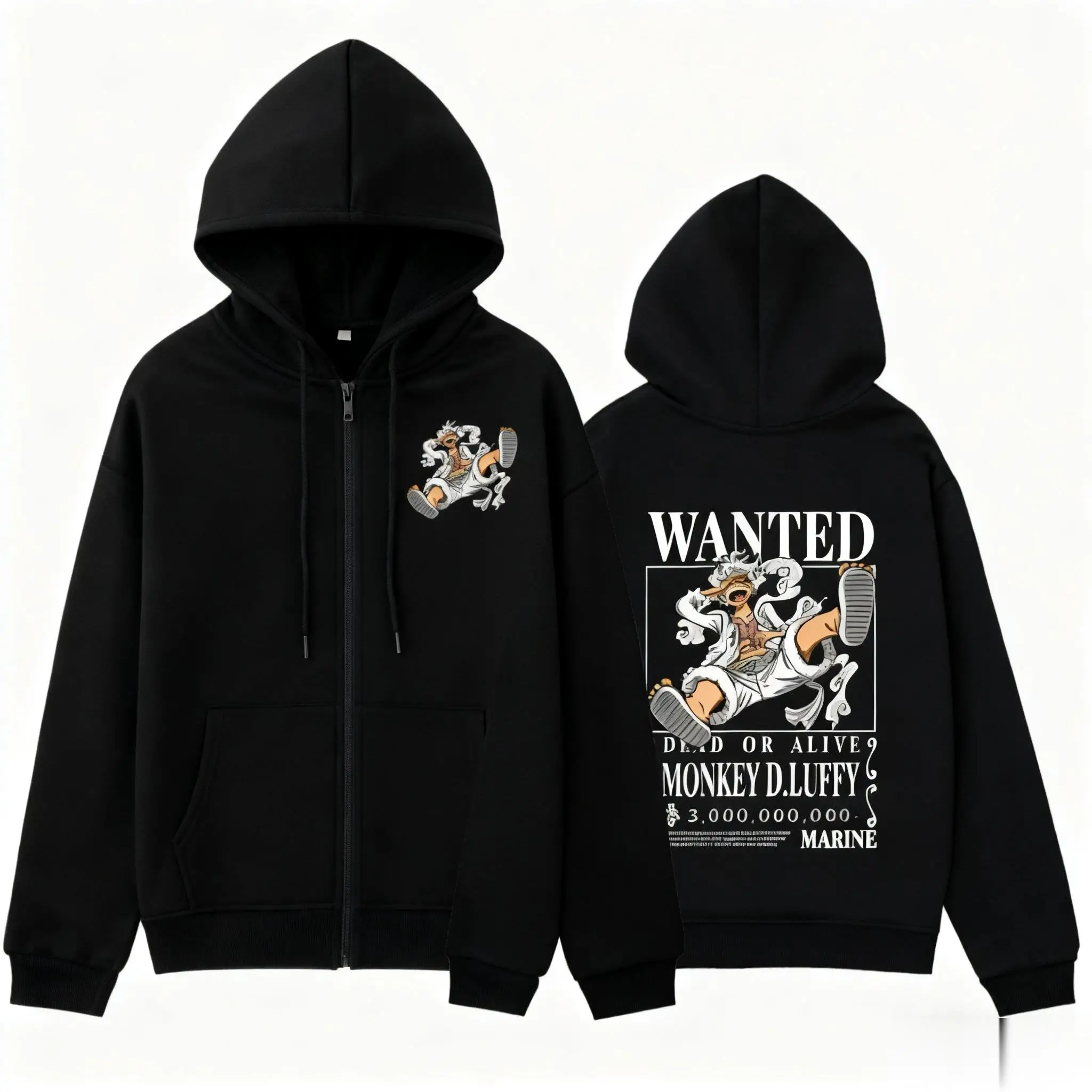 Unisex One Piece Zipper Hoodie Men Women Anime Streetwear Oversized Casual Cosplay Pullover 2026 Winter Long Sleeves Jacket