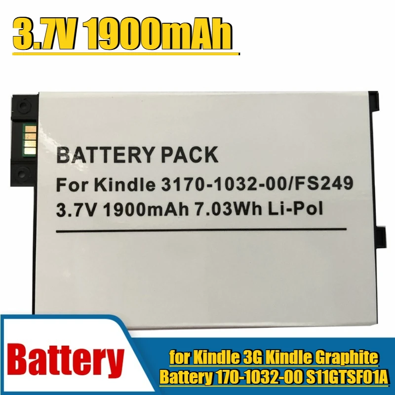 

3.7V 1900mAh for Kindle 3G Kindle Graphite Battery 170-1032-00 S11GTSF01A