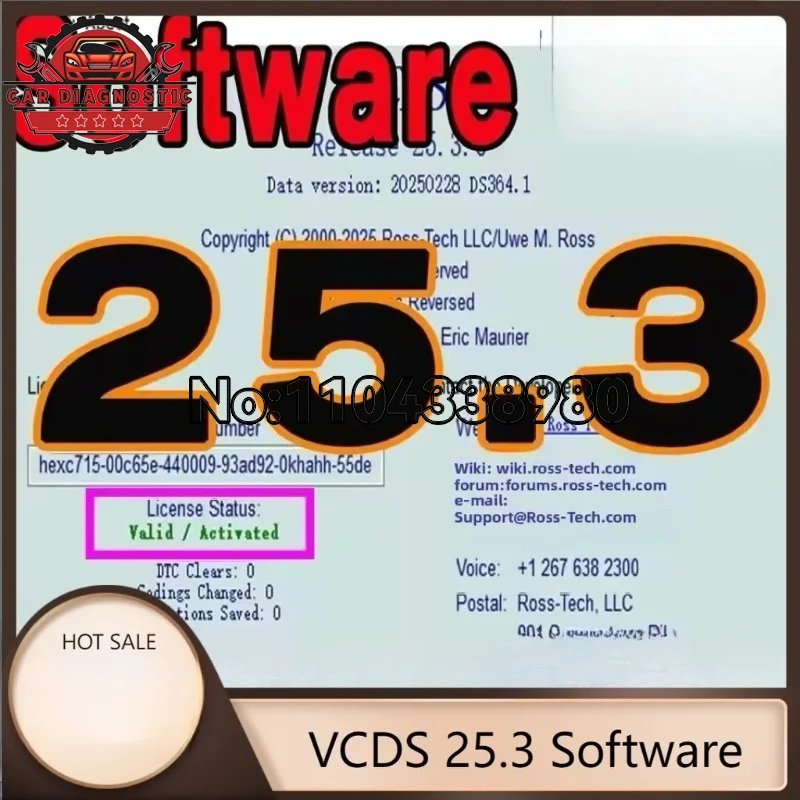 2026 Latest Car Software V-AG-COM HEX-V2 OBD2 Scanner |VW Au.di Sko.da Sea.t Unlimited VINs | Multilingual VCDS UPDATE SOFTWARE