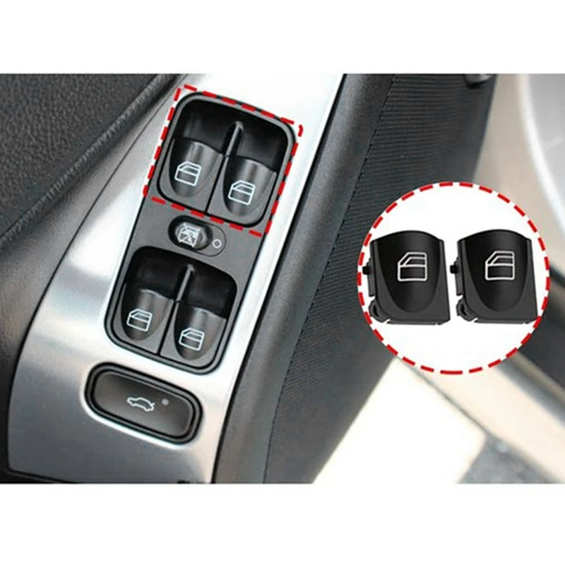 2Pair Window Switch Button Covers For Mercedes Benz W203 W208 C Clk Class Front Window Switch Repair Button Caps