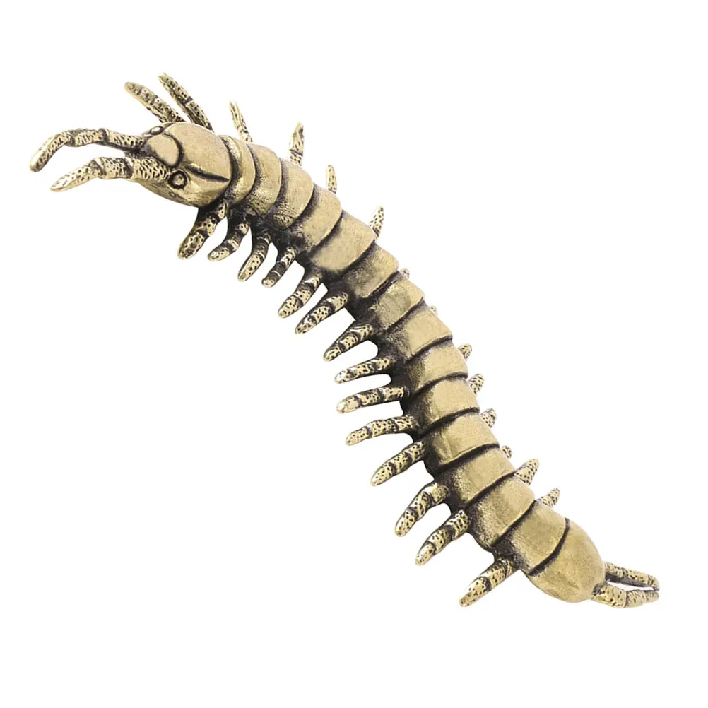

Chinese Brass Caterpillar Imitation Lifelike Design Sturdy Copper Handicraft Home Office Decor Feng Shui Charm