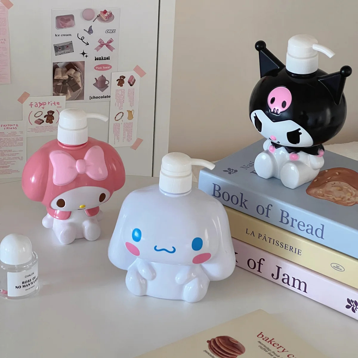 Sanrio Hello Kitty My Melody Cinnamoroll Kuromi Anime Lotion Bottle Press Dispenser Bottle Shampoo Bath Bottle Large Capacity