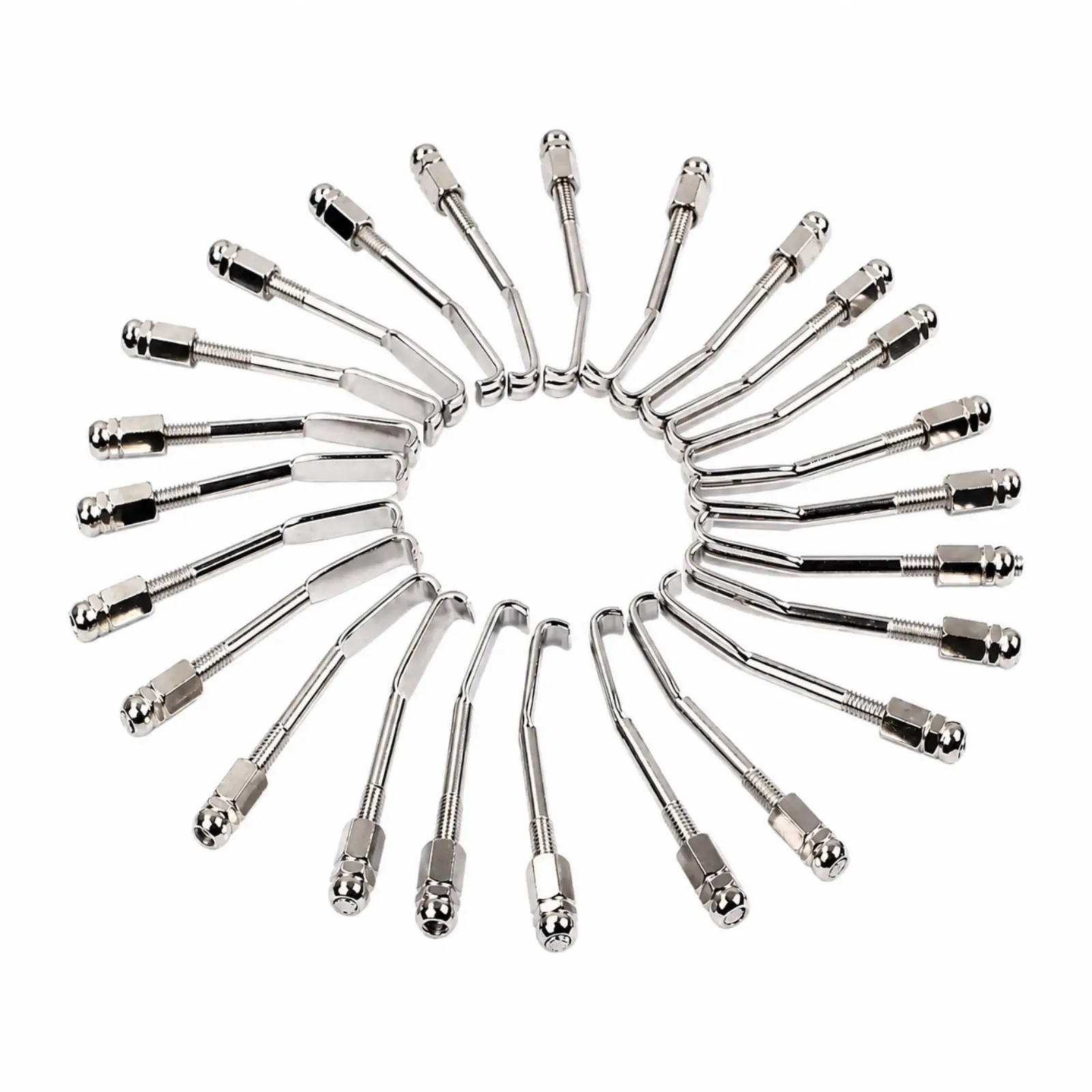 20 Pieces Easy to Replace Banjo Hook | Long Threaded Shaft Metal Construction, Banjo Hook with Round Nut, for Luthiery
