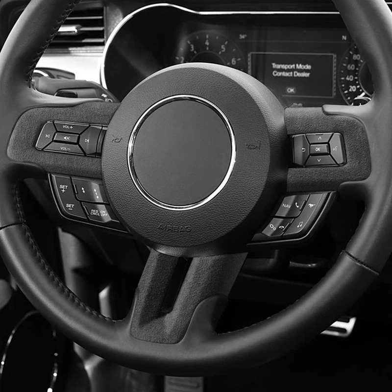 

For Mustang Steering Wheel Decorative Strips Trim Frame Sticker Made of Alcantara Car Premium Interior Tuning Accessories