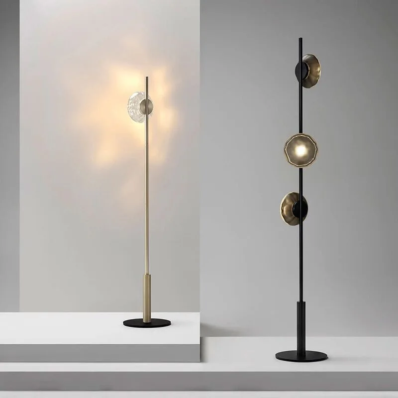 Modern Living Room Floor Lamp Black Glass Three-headed Creative Retro Designer Arctic Minimalist Style Standing Lights