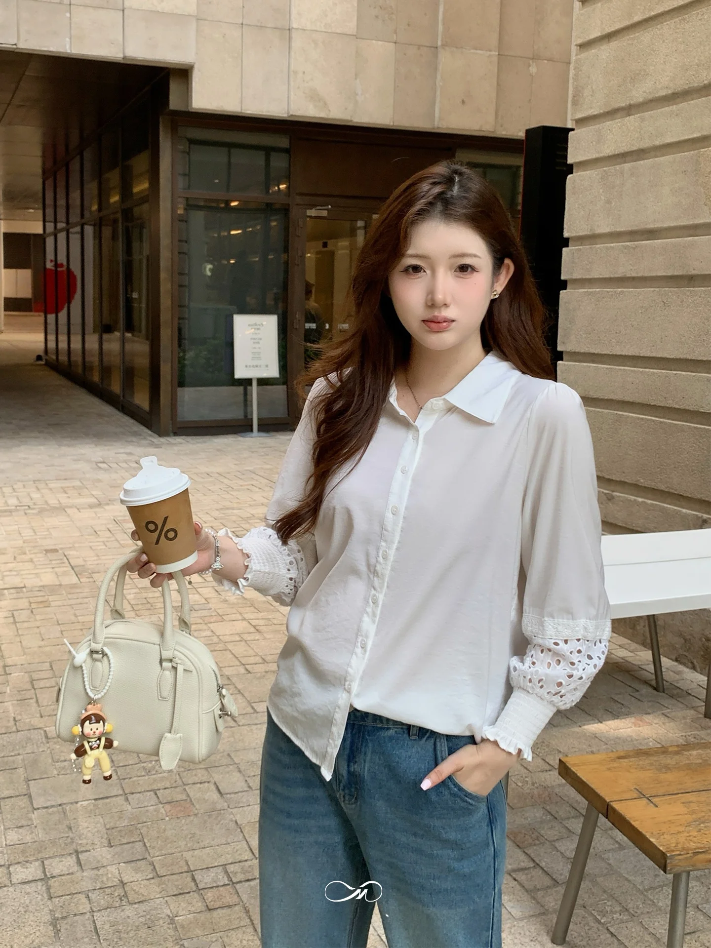 

Женская повседневная осенняя нижняя одежда большого размера с кружевом, ажурной вышивкой и рукавами-фонариками, в стиле пэчворк