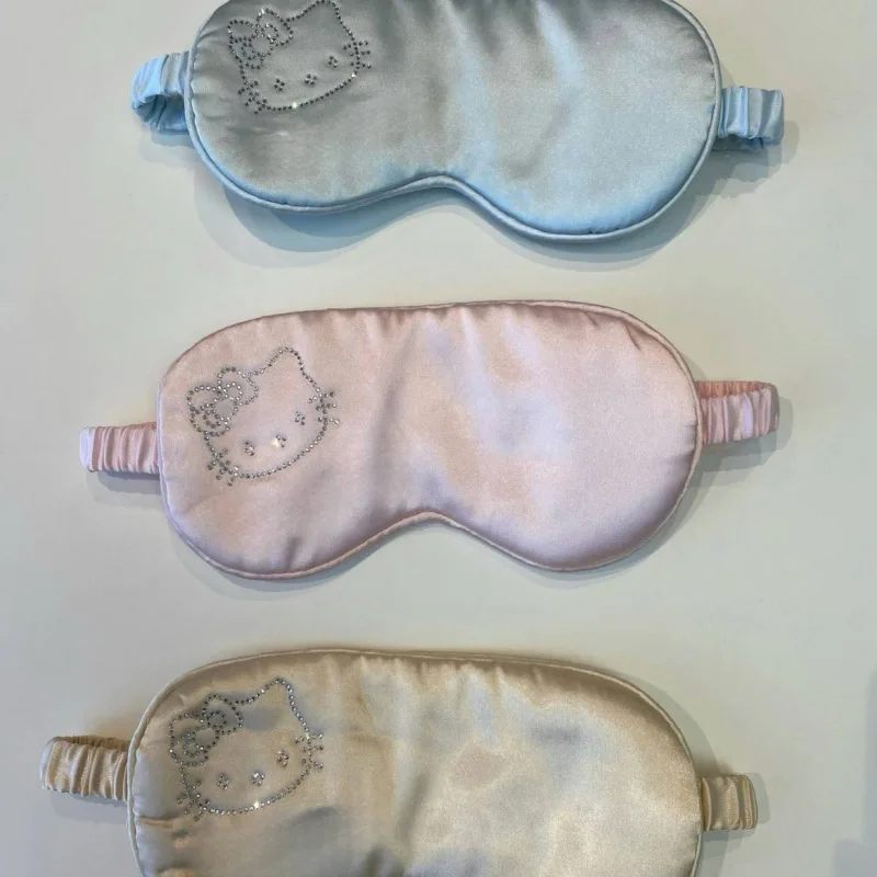 Sanrio Hello Kitty Kawaii Hot Stamping Eye Mask Sleep Blackout ของใช้ในครัวเรือนที่นุ่มสบายของขวัญวันเกิดสําหรับเด็กผู้หญิง