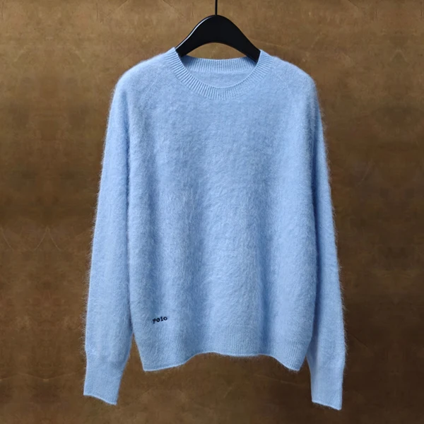 

Женский вязаный свитер Lu eep Camere с длинными рукавами в корейском стиле, модный, омолаживающий, из премиальной шерстяной смеси, пуловер-топ