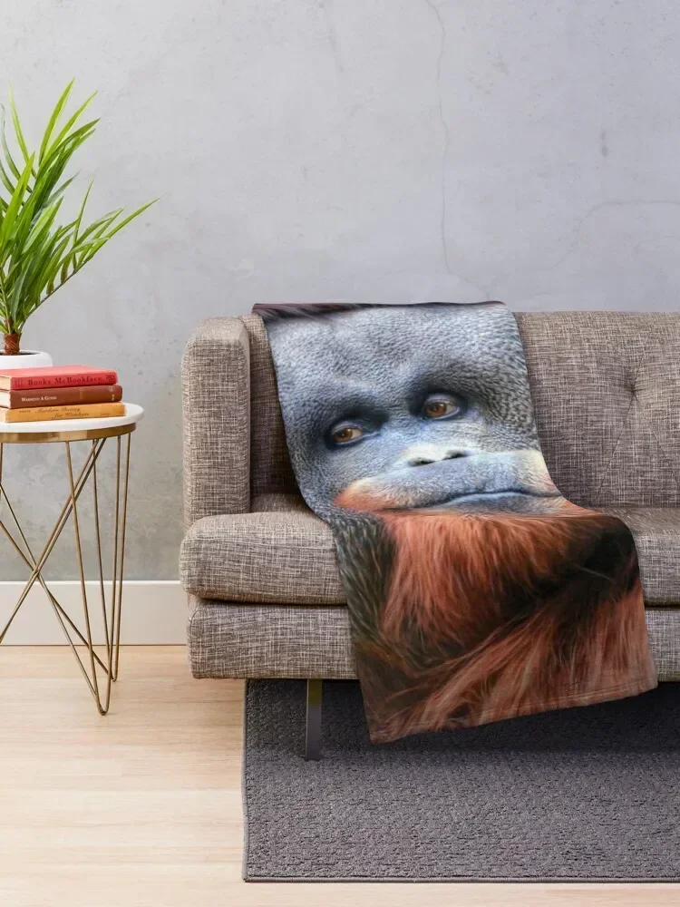 Orangutan Throw Blanket warm winter Plush blankets ands Furry Blankets