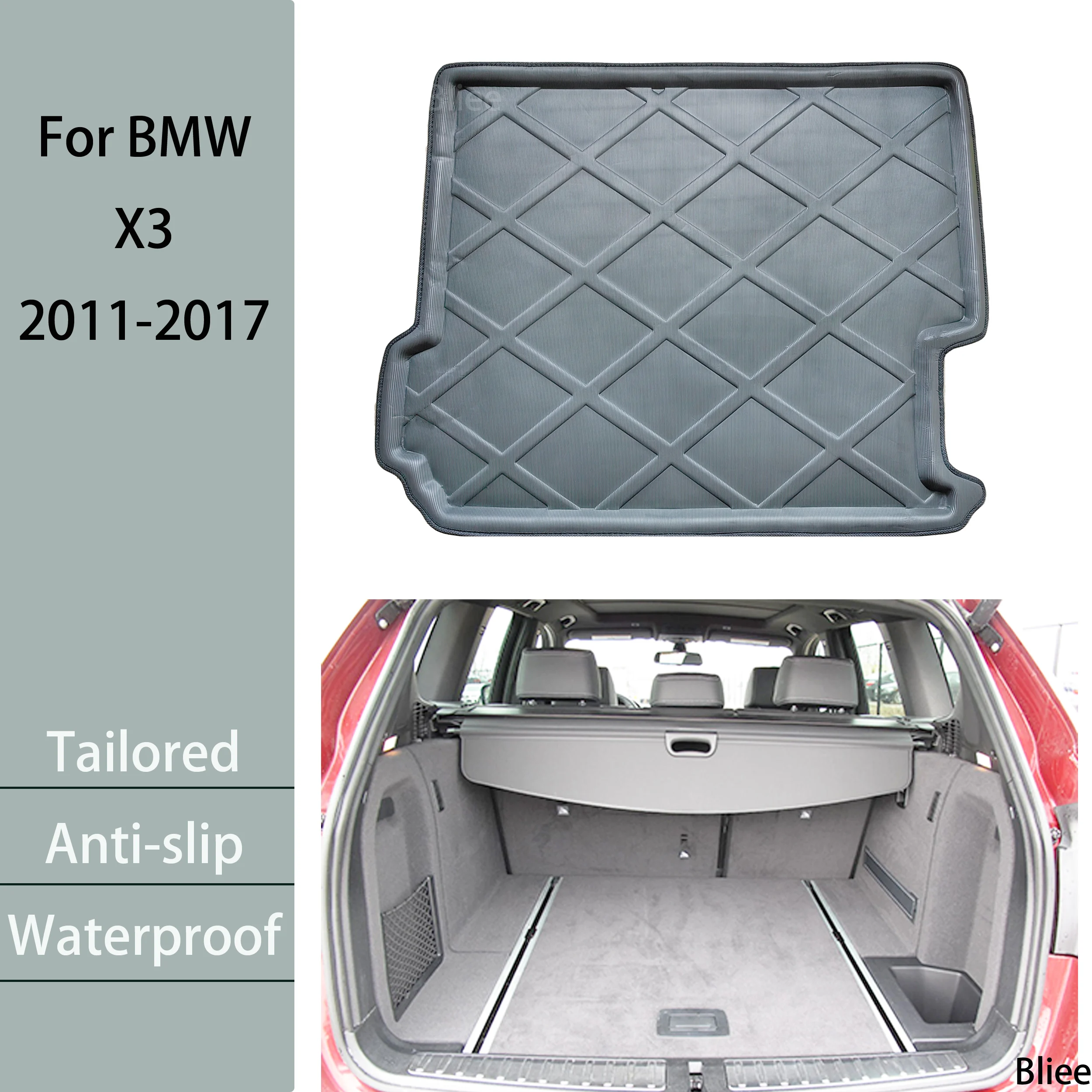 

For BMW X3 F25 2011 2012 2013 2014 2015 2016 2017 Car Rear Trunk Mat Cargo Liner Boot Floor Tray Carpet 3D EVA Car Accessories