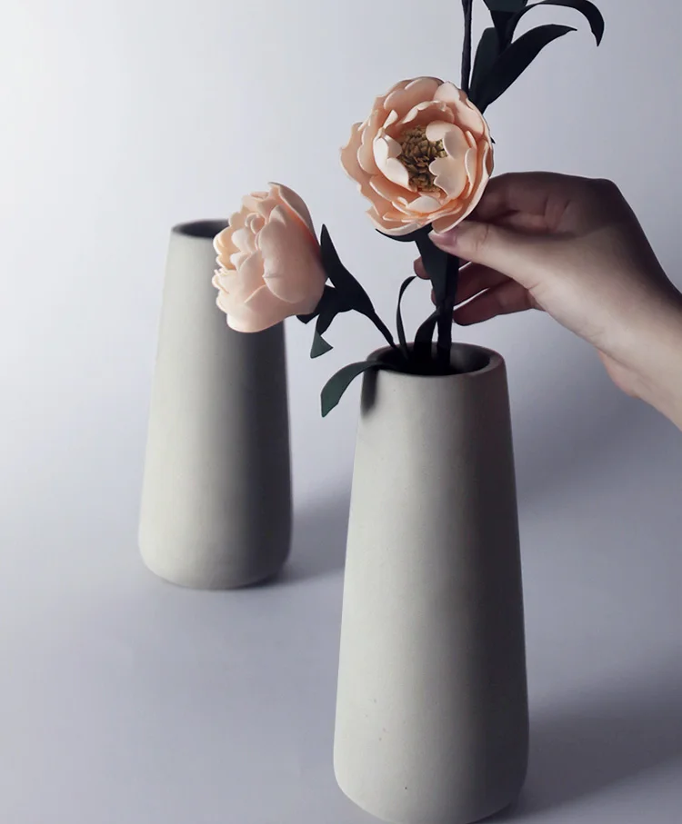 Simple Cement Vase Silicone Mold Concrete Terrazzo Plant Flower Arrangement Mold Round Nordic Style Home Decor DIY Tools