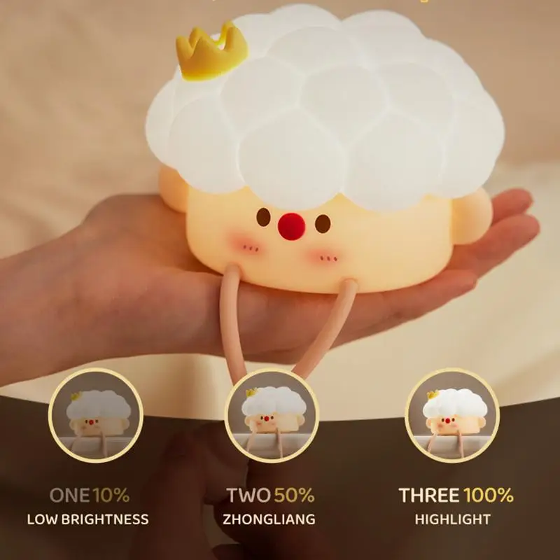 Night Light For Kids 3 Levels Dimmable Bedside Touch Lamp Cartoon Prince Silicone Clap Light Bedside Lamp Dimmable Touch Lamp