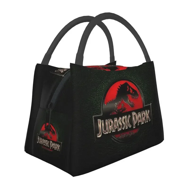 Jurassic Park Insulated Lunch Bag for Women Portable Dinosaur World Cooler Thermal Bento Box Work Picnic