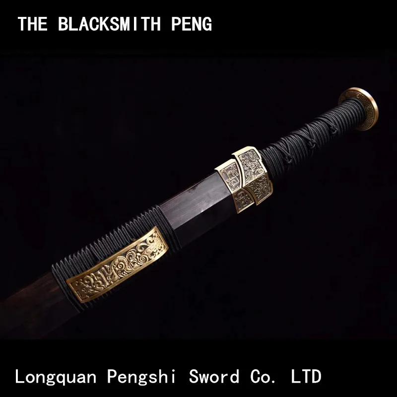 Hand forged pattern steel eight-sided Han sword/Vintage Chinese gift dagger Ebony copper/Japanese Toyo ninja katana Real sword