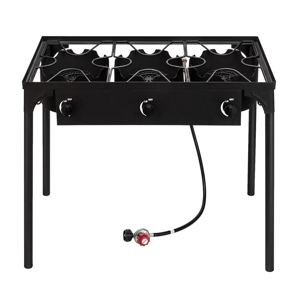 

Outdoor Camp Stove High Pressure Propane Gas Cooker Portable Cast Iron Patio Cooking Burner