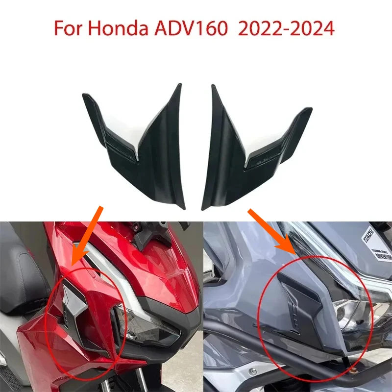 

Motocycle Accessories For Honda ADV160 ADV 160 2022-2024 2Pc Front Winglets Wing Windshield Fairing Aerodynamic Cover Protection