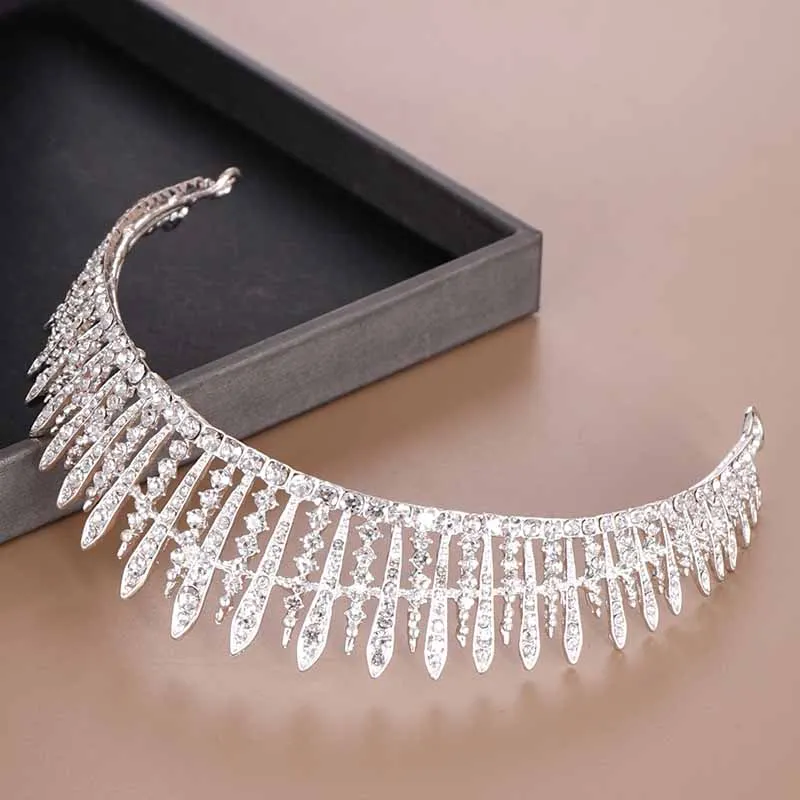 Bridal Crown Elegant Wedding Hair Accessories Sparkling Rhinestone Tiara Hair Jewelry Luxury Princess Birthday Party Hairbands view 2