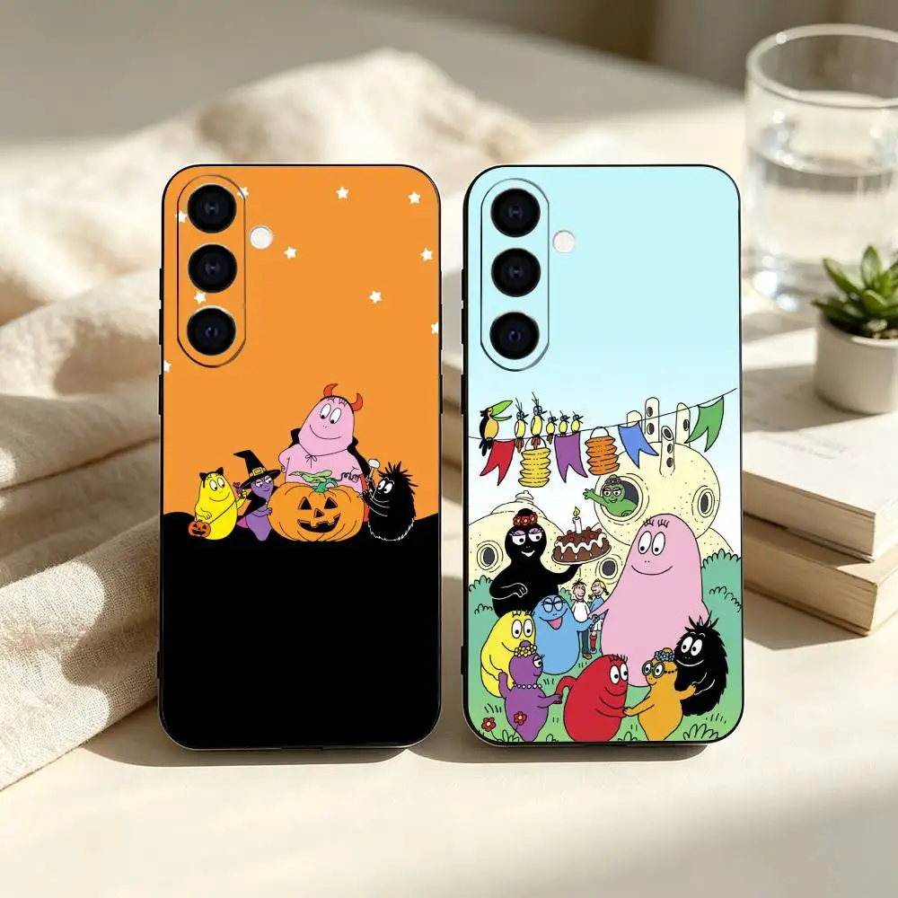 B-Barbapapa-S, coque de téléphone en silicone souple noire pour Samsung Galaxy A71, A72, A73, A51 et autres modèles similaires.