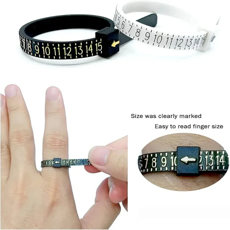 4 Stück/Packung Ringgrößenmesser Messwerkzeug Ringgrößen-Messset Fingergrößenmesser Schmuckgrößen-Messgerät Wiederverwendbar – Detail 7