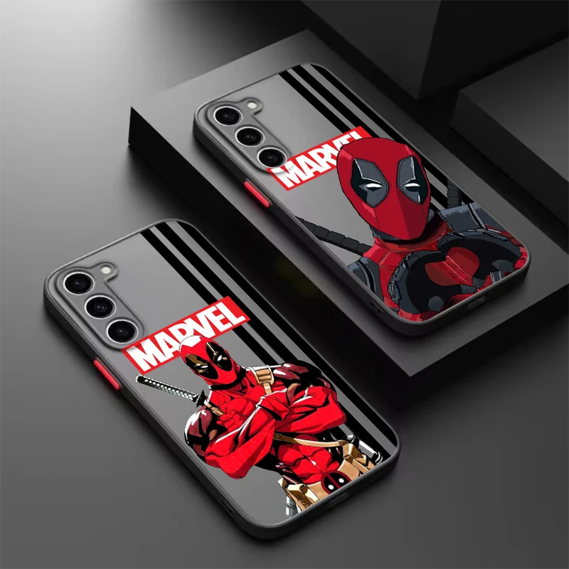 SpiderMan Deadpool Heroic Frosted Translucent For Samsung Galaxy S24 S23 S22 S21 S20 FE S10 S9 S8 Plus Ultra Pro 5G Matte