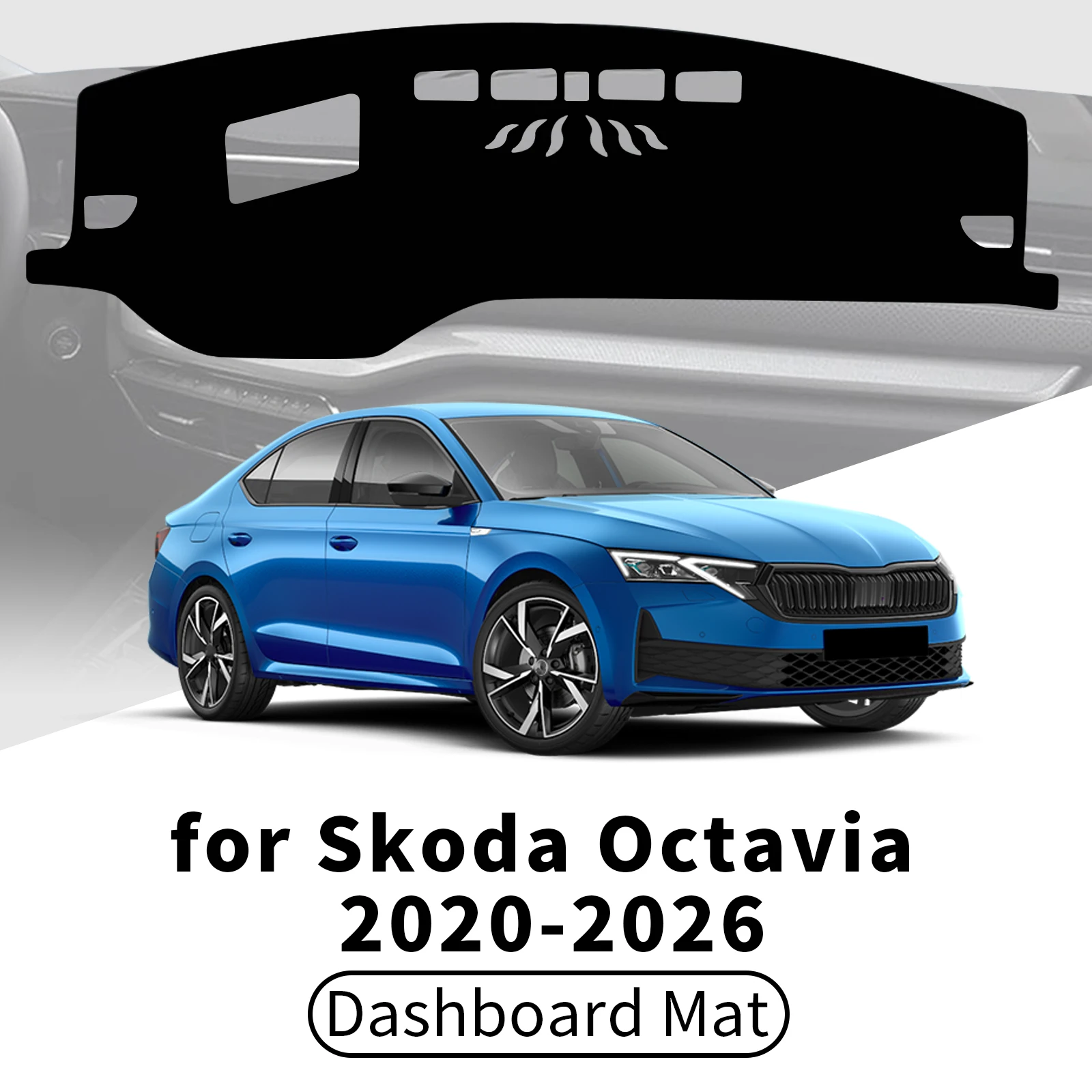 for Skoda Octavia 2026 2025 2024 2023-2020 Car Dashboard Cover Dashmat Sunshade Anti‑UV Anti‑Glare Dash Mat Interior Accessories
