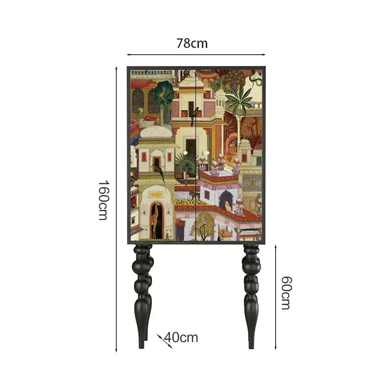 TAOFrench Chinese style Nanyang building Solid wood tall living room against the wall Storage dining room Locker entrance