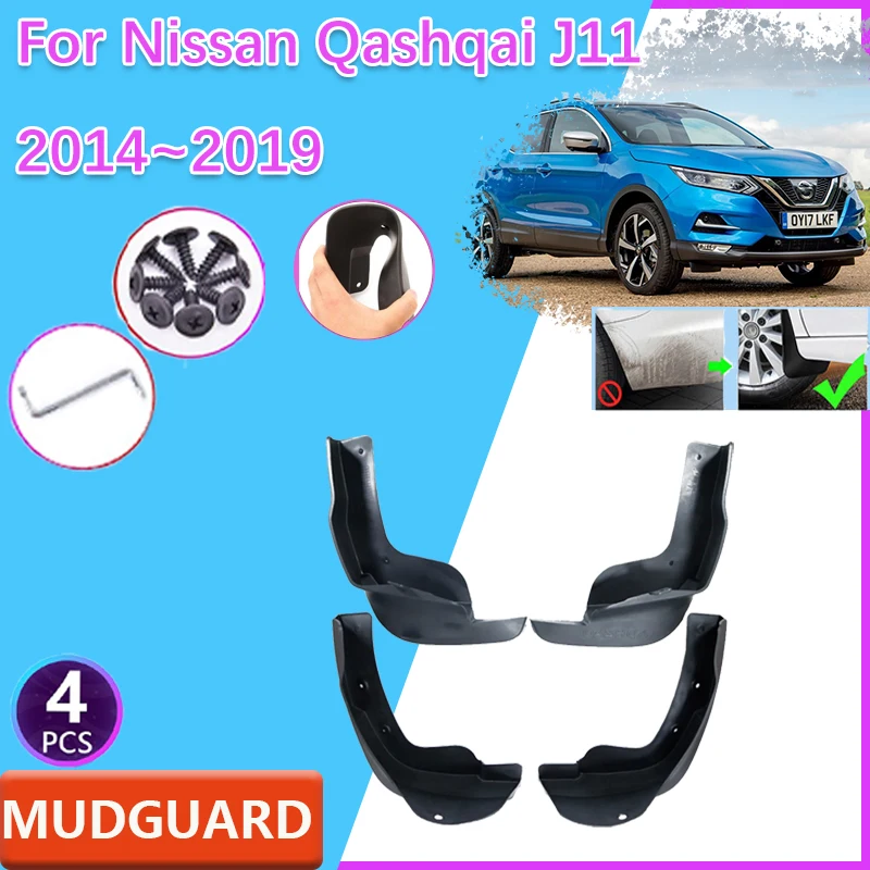 Car Fenders for Nissan Qashqai J11 Rouge Sport 2014~2019 Mudguards Splash Guard Rear Wheel Protecti Mud Flap Exterior Accessorie