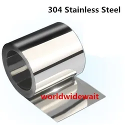 1pc Stainless Steel S304 Thin Plate Sheet Foil 0.01/0.02/0.03/0.04/0.05/0.06/0.07/0.08/0.09/0.1x50/150/200/300mm x 1000mm