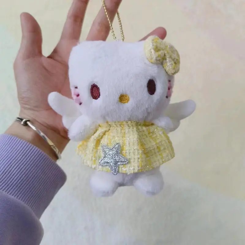 Sanrio Hello Kitty bambola di peluche simpatico cartone animato KT gatto zainetto decorazione portachiavi fascino moda decorazione della stanza