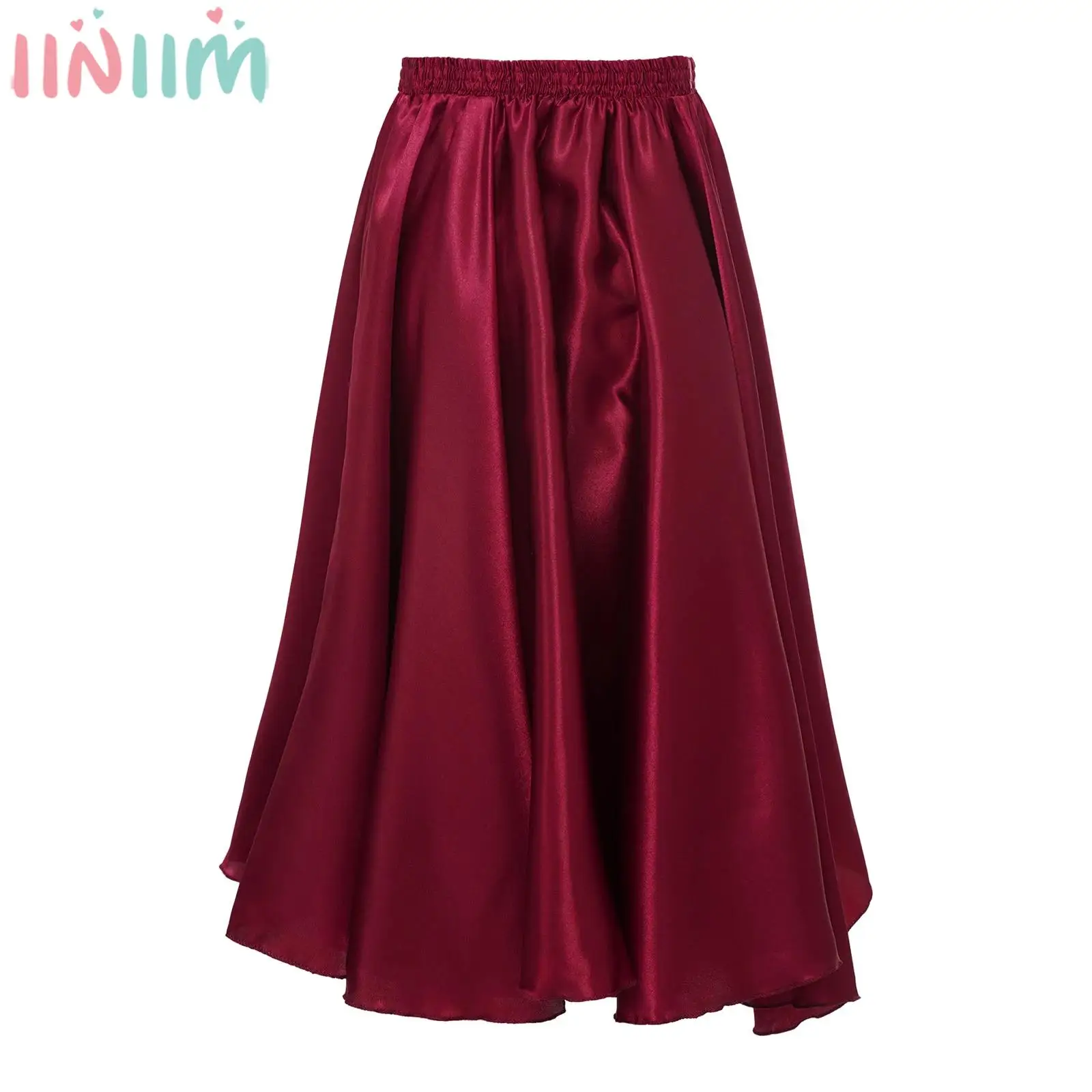 Teen Girls Spanish Paso Doble Bullfight Dance Costume Chiffon 360 Degree Maxi Skirt Ballroom Latin Flamenco Tango Dancewear