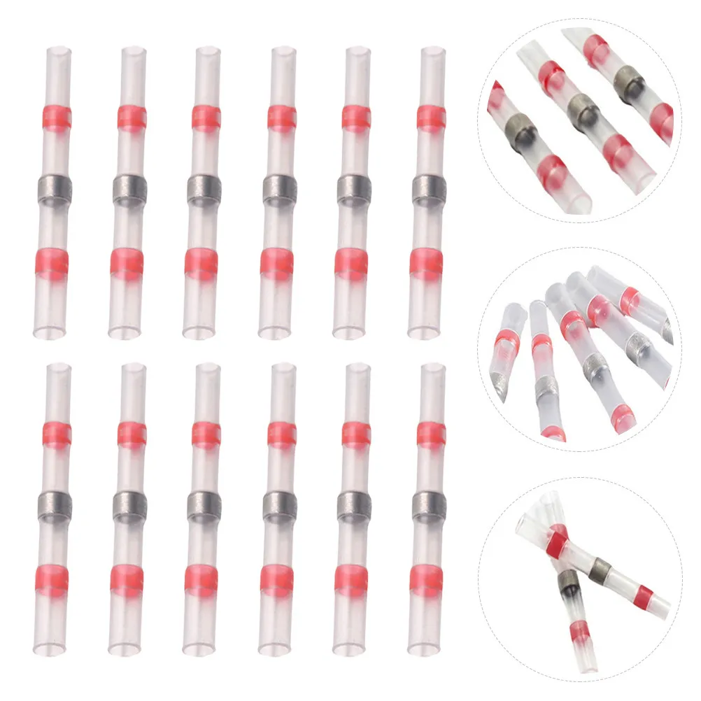 100Pcs Electrical Terminals Heat Shrink Wire Connectors Insulated Butt Connectors Welding Sealing Kit for Marine Car Boat Truck