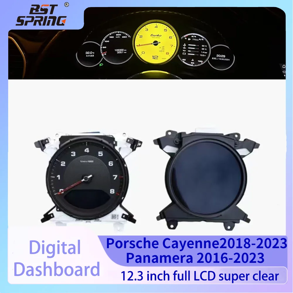 

Для Porsche Cayenne 2018-2023 Panamera 2016-2023 Автомобильный ЖК-дисплей приборной панели цифровой кластерный прибор спидометр виртуальный кабин