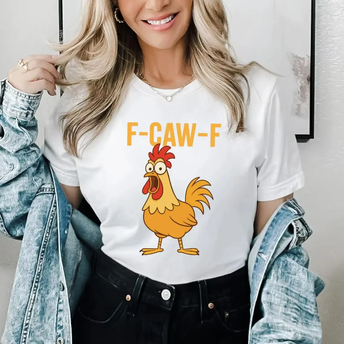 مضحك F-Caw-F تي شيرت الديك ميمي تي شيرت وقح الطيور عاشق تي شيرت القمر الغراب الأسود الطيور الدجاج ميمي تي شيرت