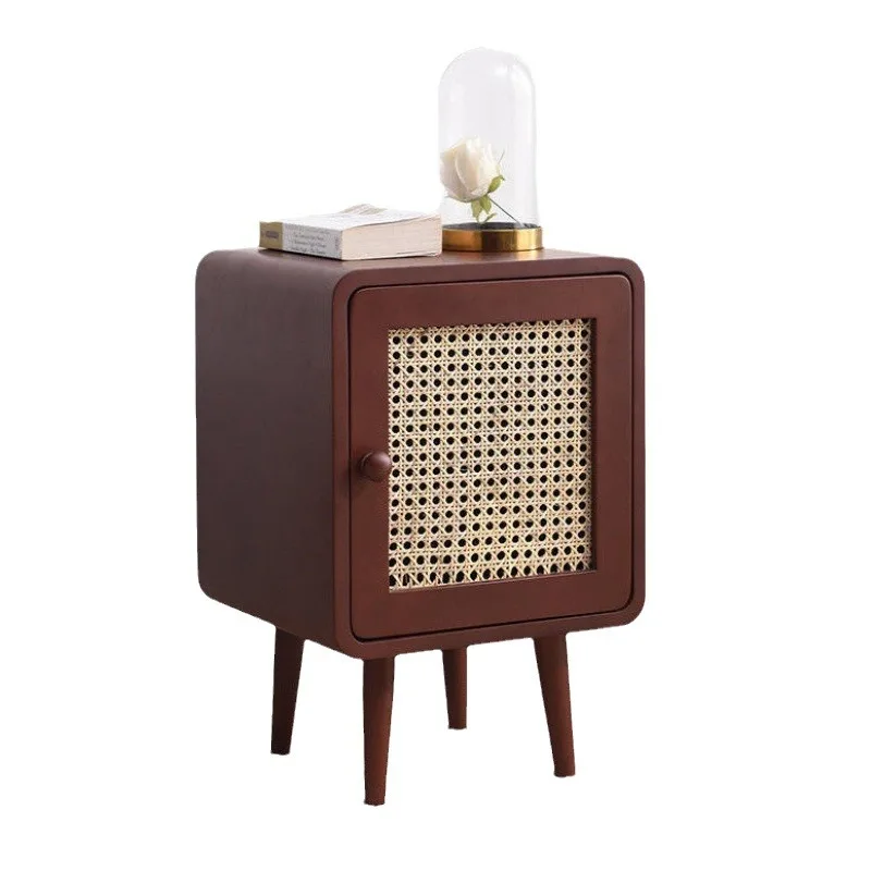 

Simple, rattan bedside table, one-piece, small apartment, personalized, master bedroom side cabinet, modern living room cabinet