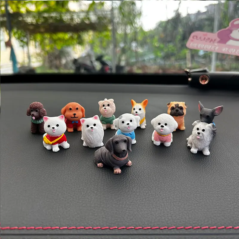הדמיית גור כלב מיניאטורי בית בובות אביזרי עיצוב משרד אנימה פסלים מכונית קישוט מלאכותי אמנות מודרנית מודל צעצוע