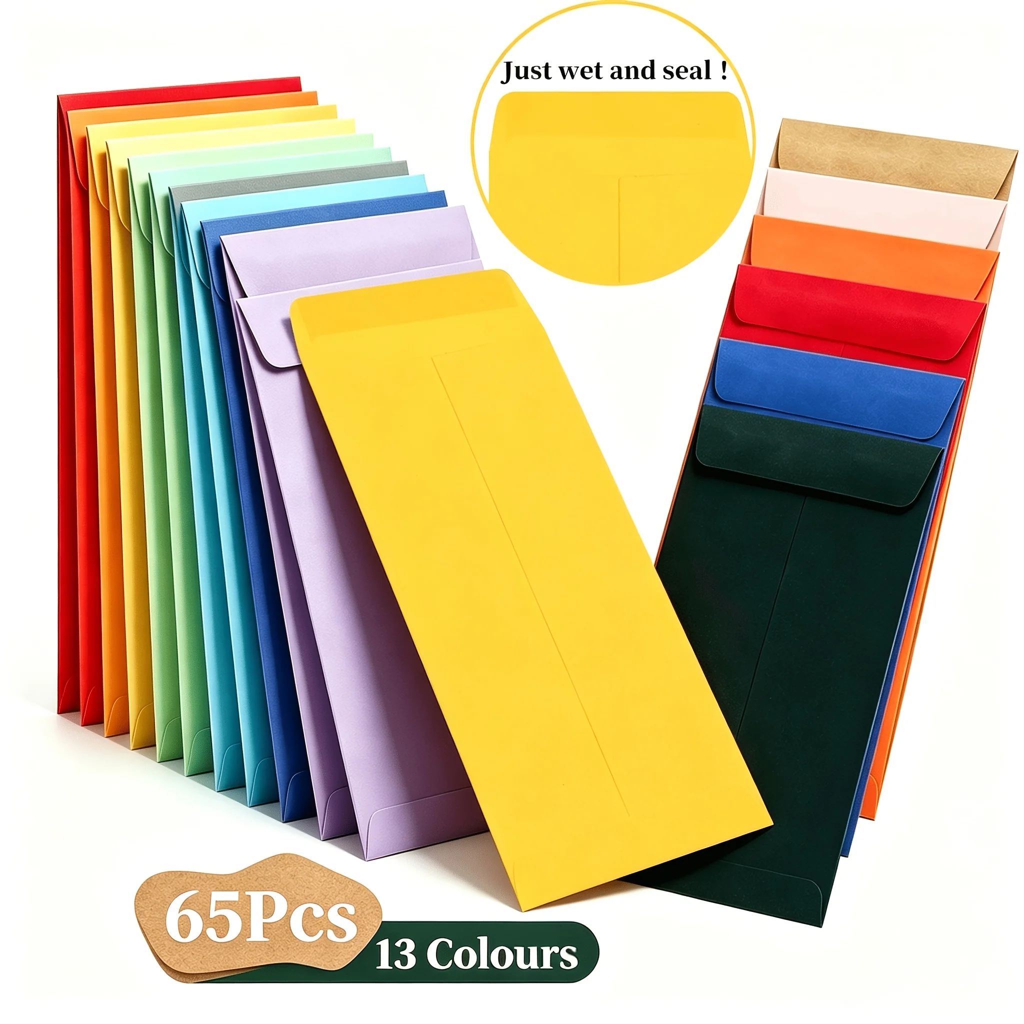 30/50/65pcs Self-Sealing Colored Money Envelopes Protection, Colorful Envelopes for Cash, Payroll, Savings, Coins - Mailing Bags