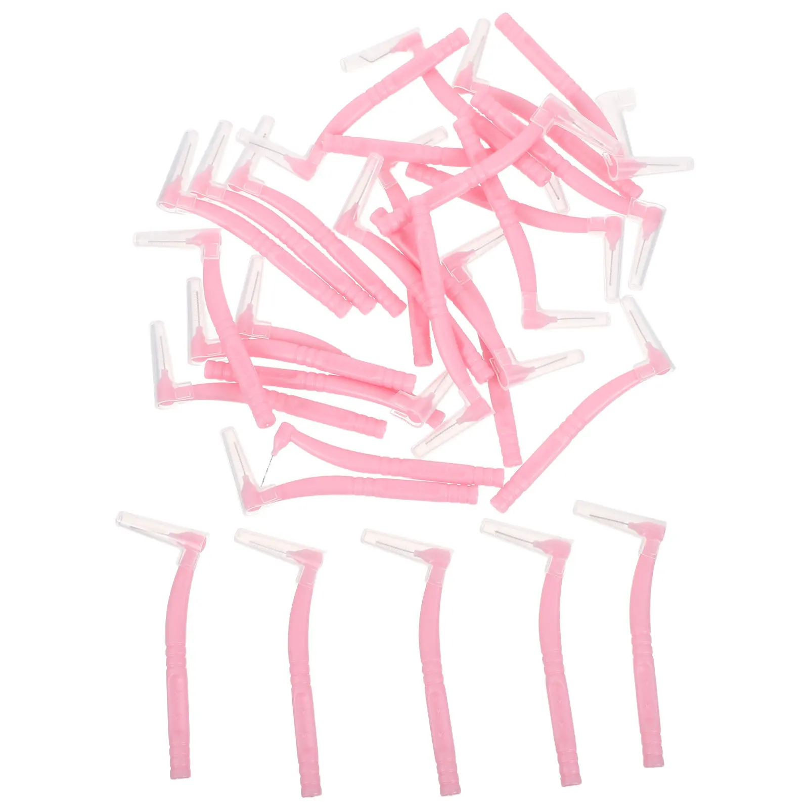 

30Pcs Extra Fine Interdental Brushes L-Shaped Mini Toothbrush for Plaque Removal Care Travel Portable Interproximal Dental