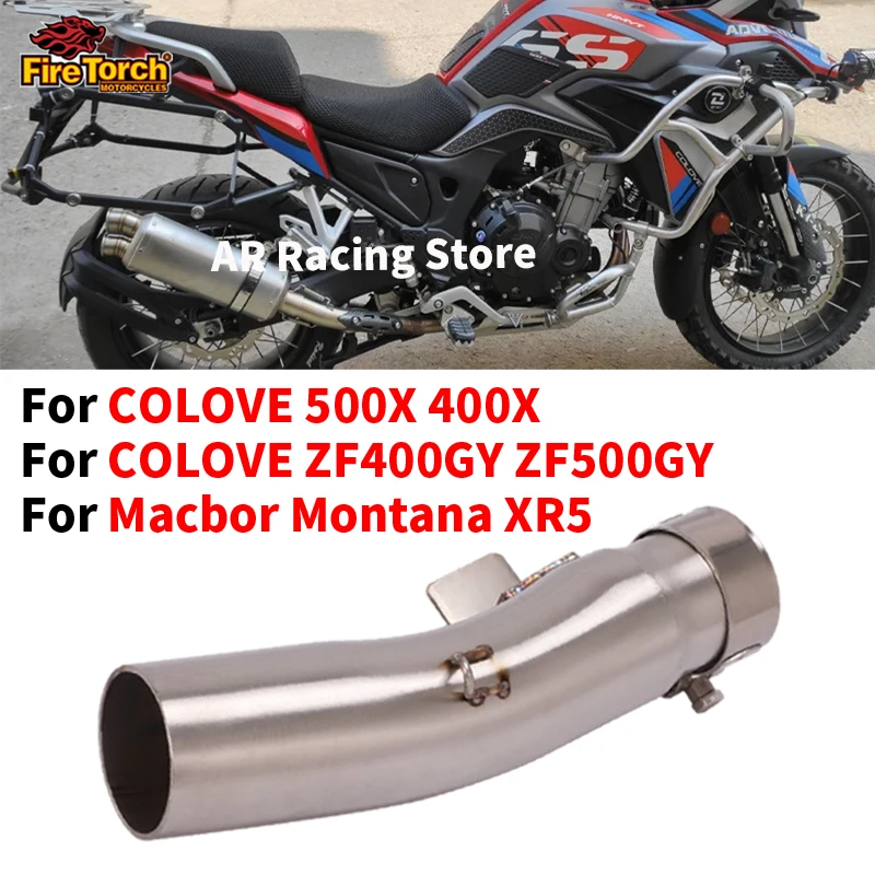 For Colove Zf400X 500X Zf400Gy Zf500Gy Macbor Montana Xr5 Motorcycle Exhaust Modified Stainless Steel Mid Link Pipe Espace Moto